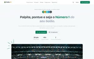 Site da Bolão N1, um dos projetos do portfólio da Livesis