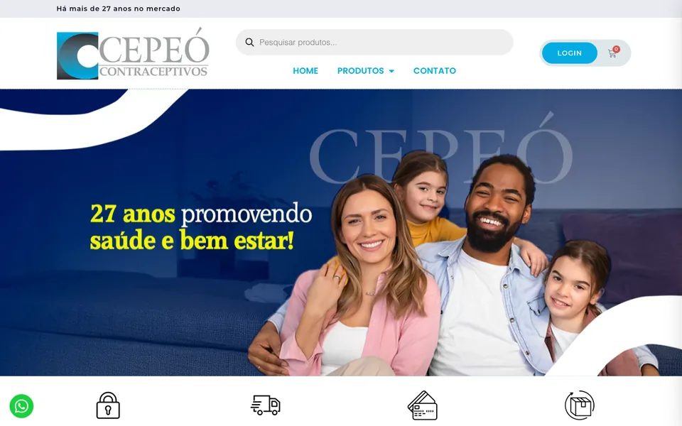Página inicial da loja da CEPEÓ